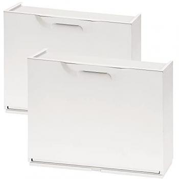 Pack de 2 Zapateros de Polipropileno Color Blanco Wellhome