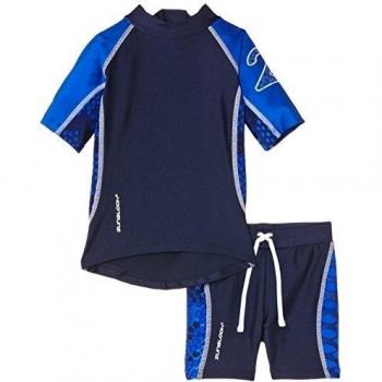 Zunblock Snake - Camiseta y pantalones cortos de natación para niño, color azul marino / azul royal, talla 122-128