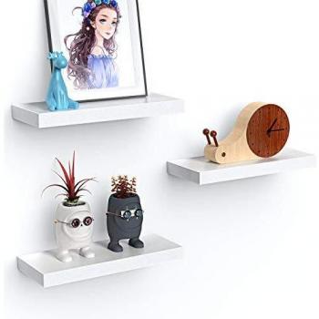 STOREMIC Estanteria Pared, Baldas Pared Blanca 40cm de 3 Niveles, estante decorativo fácil de instalar, Ideal para Dormitorio, Baño, Oficina en casa, Sala de estar