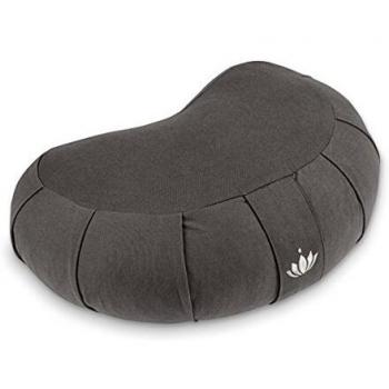 Lotuscrafts Cojin Zafu Meditación Media Luna SIDDHA - Altura 15 cm - Relleno de Espelta - Cubierta en Algodon Lavable- Cojin Suelo - Cojin Yoga Media Luna - Meditation Cushion - Certificado Gots