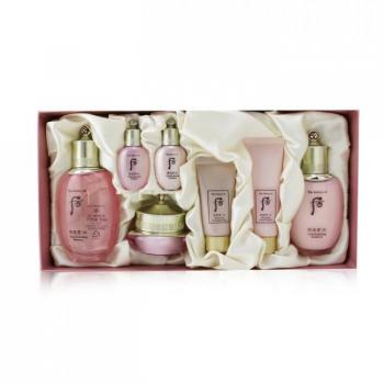 Whoo Gongjinhyang Soo Vital Hydrating Skincare Set: 7-Piece Moisturizing Collection with Balancer, Emulsion, Cream, Cleanser, and Overnight Mask
