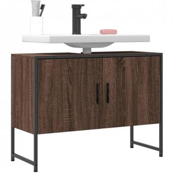 Mueble para lavabo de baño Roble marrón 60x30x60cm Madera multicapa
