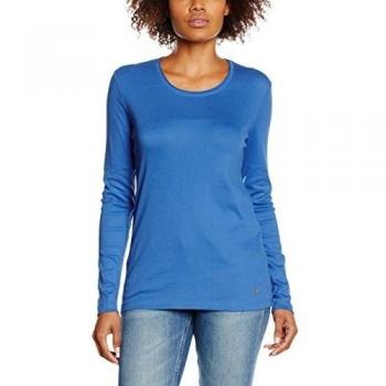 Olsen T-Shirt Long Sleeves, Camiseta de Manga Larga para Mujer, Blau