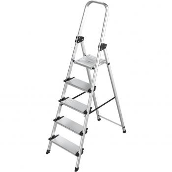Escalera Doméstica de Aluminio con 5 Peldaños Anchos