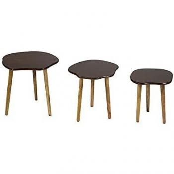 Conjunto de Tres Mesas Auxiliares en Madera de Mango - BigBuy Home
