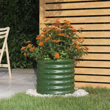 vidaXL Garden Planter - Powder-coated Steel, 40x40x36 cm, Green