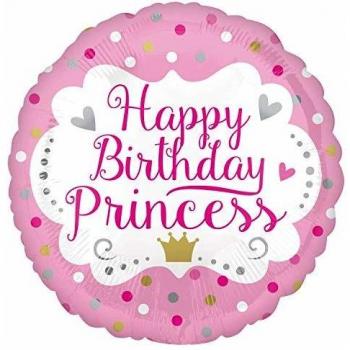 Amscan International- Globo, Color sd-c: happy birthday princess, Small