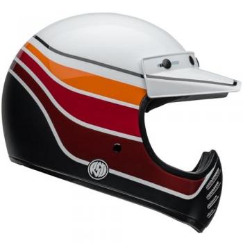BELL Casco de Cross Moto-3 Sarinado-Blanco-Negro, Multicolor (L), ECE6 RSD SDL negro satinado/blanco brillante/negro L