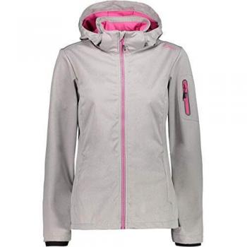 CMP - Cazadora de mujer Softshell, color Grey Mel-Bouganville, tamaño 34