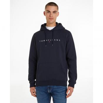 Tommy Hilfiger Men's Blue Embroidered Hooded Cotton Sweatshirt with Central Pocket, Long Sleeve, Size L