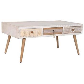 Mesa de Centro DKD Home Decor Abeto Algodón (110 x 60 x 50 cm)