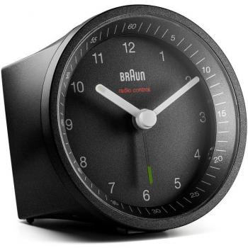 Braun BC07 Reloj Despertador Analógico Negro con Alarma de Crescendo, función de repetición e iluminación