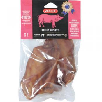 Zolux Oreja de Cerdo XL - Snack para Perros, paquete de 2 unidades, orejas secas de cerdo, alta palatabilidad, fuente natural de proteínas y nutrientes, ideal para la salud dental
