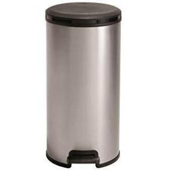 Papelera de pedal redonda Deco 30L Curver plateado