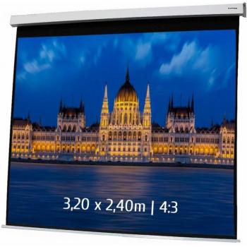 Pantalla de Proyección Eléctrica Kimex 3.20x2.40m Formato 4:3 Motorizada Ideal para Salas y Escuelas