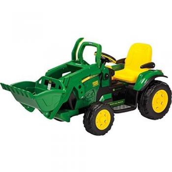 Peg Perego USA- John Deere Loader Tractor con Pala, Color Verde/Amarillo