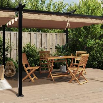 Cenador de jardín con techo retráctil taupe 3x6 m Gris Topo