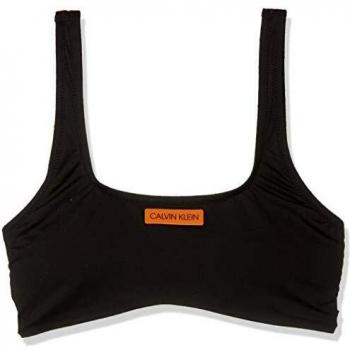 Calvin Klein Square Neck Bralette-rp Parte Superior del Bikini, Negro