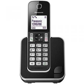 Teléfono Inalámbrico Panasonic KX-TGD310SPB con Identificador de Llamadas y Bloqueo, Color Negro/Plata