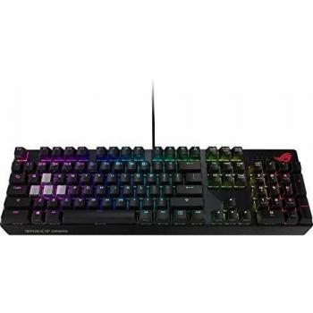 ASU ROG Strix Scope - Teclado mecánico RGB de Gaming con conexión por Cable, interruptores Cherry MX, chasis de Aluminio, iluminación Aura Sync y Juego Adicional de Teclas WASD Plateadas