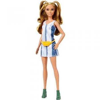 Barbie Fashionista - Muñeca con coletas y vestido brillante