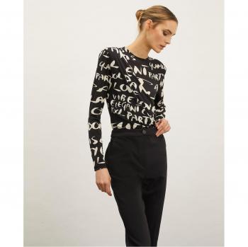 Motivi - Body de mujer drapeado con estampado floral y escote cruzado