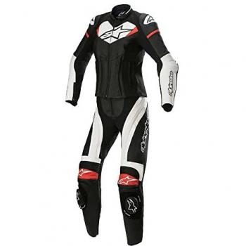 Alpinestars Stella GP Plus 2 Piezas Mono de Cuero para Damas Negro-Blanco-Rojo Brillante
