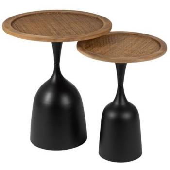 Mesa auxiliar Negro Dorado Hierro 40 x 40 x 52 cm
