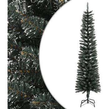 vidaXL Artificial Slim Christmas Tree with Stand Green 210 cm PVC