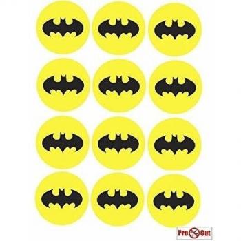 40 x Pre Cut Logo de Batman para tartas, cupcakes/decoraciones comestibles Wafer Papel