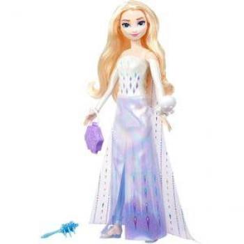 Muñeca Spin and Reveal Elsa Frozen Disney - Muñeca de la película Frozen con diseño exclusivo, incluye vestido brillante que cambia de color al girar, cabello largo y rubio, accesorios temáticos y articulaciones móviles