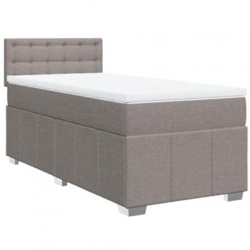 Estructura de cama box spring con colchón de muelles 80x200 cm en tela gris taupe Tortorora