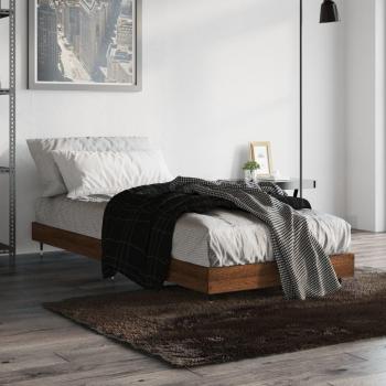 Cama solar de cartón sin colchón 75x190 cm con estructura de madera contrachapada en roble marrón Vidaxl