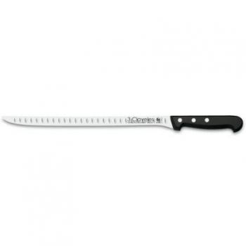 3 Claveles - Cuchillo Jamonero Alveolado, Pulido Mate, Acero Inoxidable -