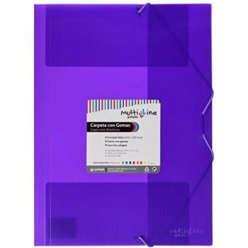 Grafoplas 04801835zpack de 6 carpetas con gomas multiline tamano folio color violeta