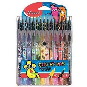 Maped Color Peps Monster - Lápices de colores y puntas de fieltro