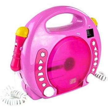 X4-TECH Bobby Joey - Reproductor de CD Infantil para Memoria USB, Tarjeta SD, MP3-CD, 2 micrófonos de Karaoke