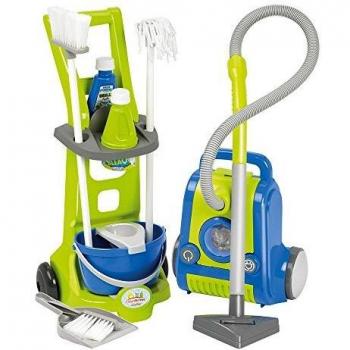 Set de limpieza con carrito, aspirador y accesorios