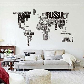 Mapa Del Mundo Carta PVC original decoración casera creativa Room Decor etiqueta de la pared