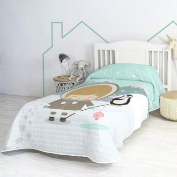 Colcha Infantil Happyfriday Skymo Day 180x260 cm, 100% Algodón (Exterior) y 100% Poliéster (Relleno), Calidad de 150 TC, para camas de 80/90/