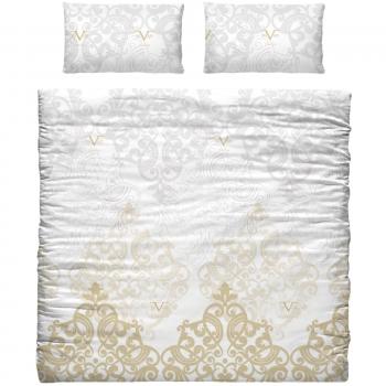 Versace 19v69 Funda Nórdico y Almohada para Cama, Algodón-Poliéster, Oro, 35x25x7 cm, 1 Unidad
