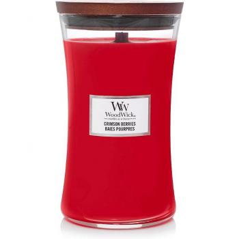 Woodwick Crimson Berries Scented Candle with Wooden Wick 610 g