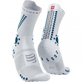 Calcetines Compressport Pro Racing v4.0 Trail Blanco y Azul