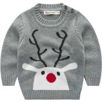 Suéter para Niños Navidad Muchachas de Los Bebés de Punto del Suéter del Invierno Tops Camiseta de los Niños Mangas Largas 3-4 años, Azul