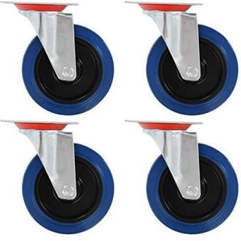 vidaXL 16x Ruedas Giratorias Manipulación Materiales Mueble Bancos Trabajo Carritos Compra Estanterías Resistencia Golpes Suaves con Diámetro 125mm