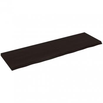 Estante de pared madera roble tratada 200x60x(2-6)cm Natural, Marrón claro, Marrón oscuro - Mueble Almacenaje Estantería para Oficina, Estudio, Dormitorio Estantería/L