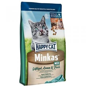 Happy Cat Pienso Minkas Mix para Gatos con Pollo, Cordero y Pescado