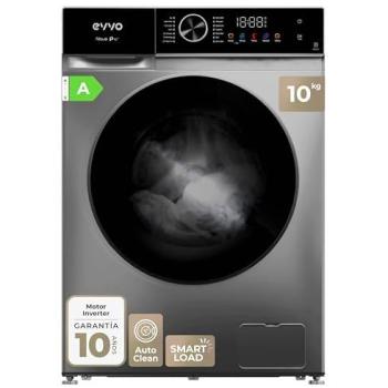 Lavadora Evvo Nova P10 10 kg Carga Frontal Inox, 1200 RPM, Clase A, Motor Inverter, Lavado Rápido 15', Smart Load, Tambor ePROTECT