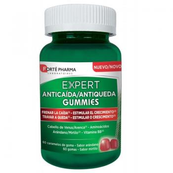 Forté Pharma Expert Anti-Hair Loss Gummies, 60 Blueberry Flavored Gummy Candies