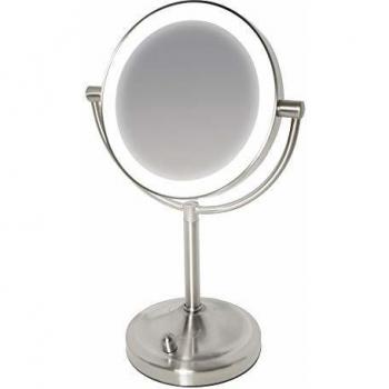 HoMedics Espejo de doble cara del spa Beauty con LED regulable - Adición perfecta para tocador/baño, iluminación para la aplicación de maquillaje + estilo, normal / 7x aumentos, todos los ángulos s